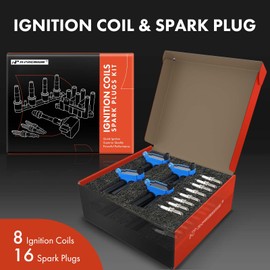 A-Premium 8x Ignition Coil Pack and 16x Iridium Spark Plugs Compatible with Ram 1500, 2500, 3500 & Jeep Grand Cherokee, Commander, Wagoneer & Dodge Charger, Durango, Challenger & Chrysler 300, Aspen