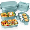 Adults Bento Lunch Box Set with Lunch Bag, 3-Tier Stackable