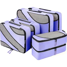 BAGAIL 6 Set Packing Cubes,Travel Luggage Packing Organizers(6Set Lavender)