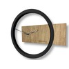 FLEXISTYLE Wall Clock, Wood, Black, 32 cm
