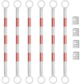 Retractable Traffic Cone bar - Pack of 6 - Barricade Retractable 4,2 to 7,2 ft for Traffic Cone - Cone bar Reflective for Work Zones, Area Protection.