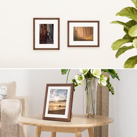 Feihorrm Vintage Wooden Photo Frame, Decorative Photo Frame (Dark Brown, 10 x 15 cm, 1x)