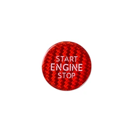 M.JVisun Red Ignition Starter Switch Sticker for VW for Volkswagen Bora CC C-Trek Passat for Tiguan T-Cross Start Stop Engine Button Cover Genuine Carbon Fiber Material