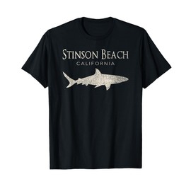Retro Stinson Beach CA Shark T-Shirt Men Women Kids T-Shirt