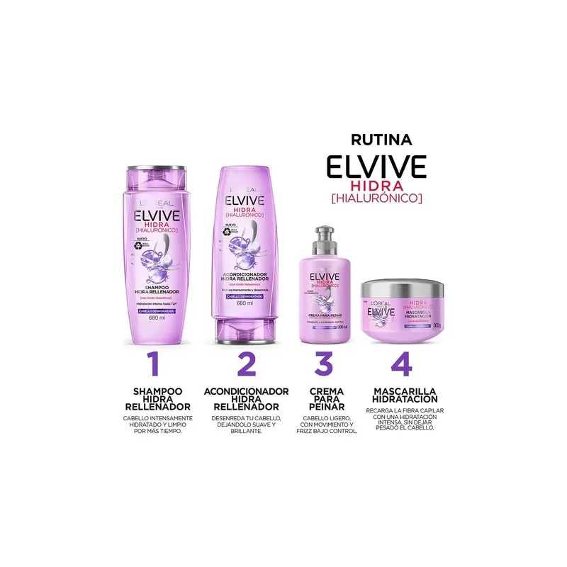 Shampoo Hidra Hialuronico Loréal Elvive 680ml