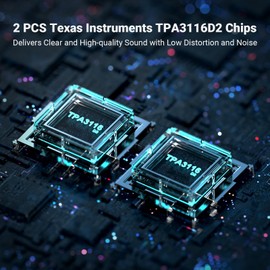 Fosi Audio Fosi Audio BT20A Bluetooth Stereo Amplifier, 2 Channel Home Audio Component Amplifiers for Passive Speakers, Mini Class D Amp Receiver 200W for Indoor, Outdoor, Garage, Ceiling, Bookshelf Speaker