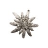 Alpenflüstern Lapel Pin Rhinestone Edelweiss Large Antique Silver Colours API080,