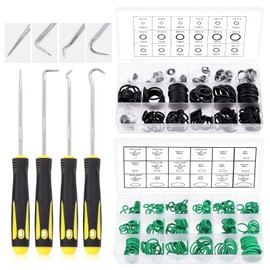 Glarks 553 Pcs Metric Universal O-Ring Assortment Set, 36 Sizes, 270 Pieces Green Nitrile Rubber NBR Washer and 279 Pieces Black Sealing Rings with Pick and Hook Set