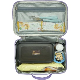 Kulle Lunch Box for Girls, Insulated Space Theme Lunch Bag, Thermal Reusable Lunchbox for Kids, School, Outdoor - Washable & Leakproo (Starlight)