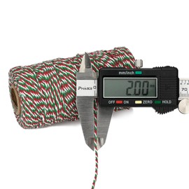 G2PLUS Red Green White Gift Wrapping String: 2mm Cotton Twine for Christmas Craft, Festive Wrapping, Holiday DIY and Decoration, 100M