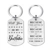 Yobent Will You be My Godfather Gifts, Godfather Proposal Keychain