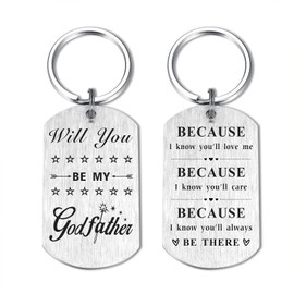 Yobent Will You be My Godfather Gifts, Godfather Proposal Keychain for Men, New Godfather Announcement Present