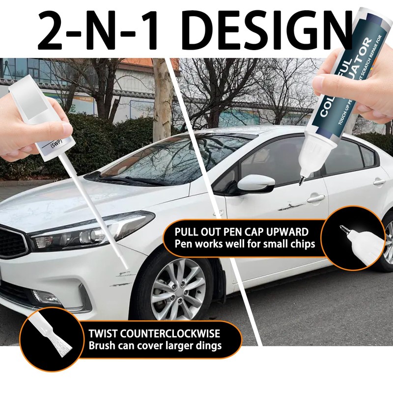 Snow White Pearl(SWP) Touch Up Paint Compatible with Kia, Car