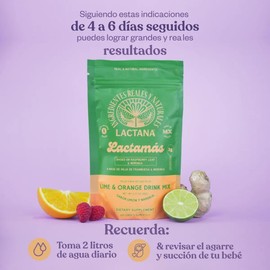 LACTANA | Suplemento Té Herbal Natural Patillas Estimulante Para Lactancia Materna | Con Hoja De Moringa, Hoja De Frambuesa | 90g De Té En Polvo Rinde Para 10 Días