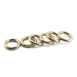 JCBIZ - Ganchos redondos de aleación de zinc con resorte, accesorios para bolso, correa para el hombro, llaveros, hebilla de llavero de metal circular, Dorado, 17mm/0.67in, 6