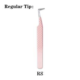 Pink Eyelash Tweezers With Heart Handle Lash Extension Tweezers With Heart Fiber Nano Grip Fiber Tip Lash TweezersTip Type: Pointed, color: R8