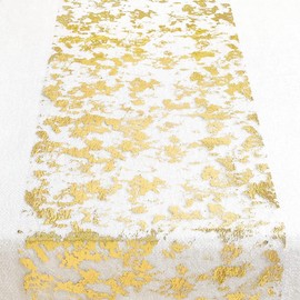 Table Runner Roll Polyester Tulle Glitter Gold Foil Christmas Decoration for Birthday Parties 28cm x 10m