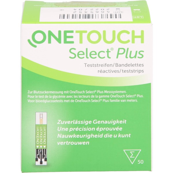 OneTouch Select Plus Blutzucker Teststreifen, 50 St. Teststreifen