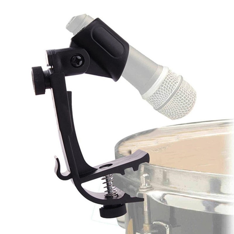 RiToEasysports Drum Microphone Clip, 1 Pair Rim Microphone Stand Mount