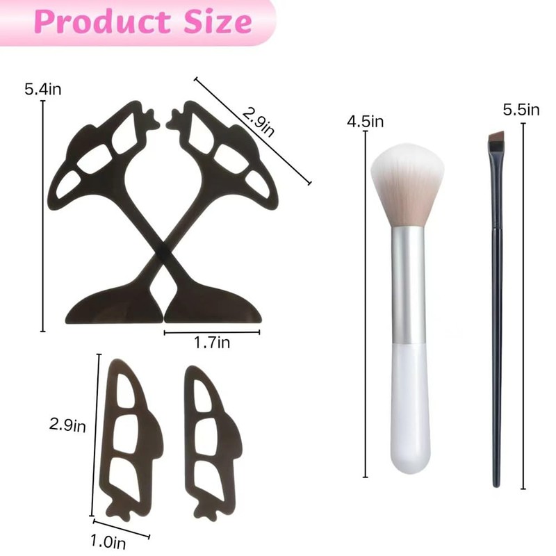 XFSRG Eyetour Eyeshadow Tool Set, Reusable Eyeshadow Stencil, Eyeliner Stencil,
