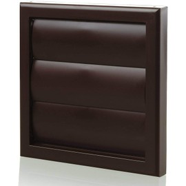 Blauberg Brown Gravity Grille 150 mm - 6 inch External Ducting Air Vent with Round Spigot and Non-Return Shutters for Bathroom Extractor Fan Ceiling Grill Exterior Home Ventilation Cover