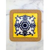 Portuguese Ceramic Tiles Trivet with Cork Base for Hot Pots