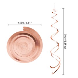 MECCANIXITY 30 Pcs Rose Gold Party Hanging Swirls Double Strip Hanging Decorations 27.6 inch Foil Swirling Hanging Plastic Ceiling Streamers for Birthday Party with Hang Tag Hook