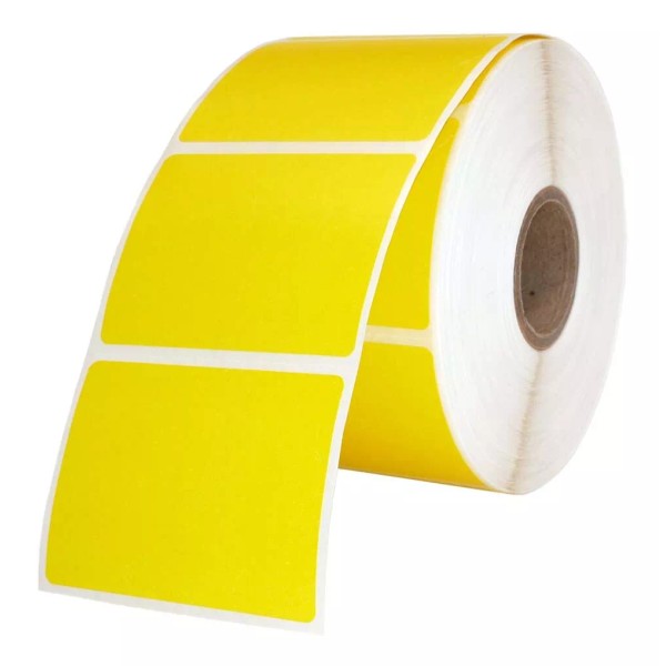 HouseLabels.com ZEBRA 2x1.5 (2" x 1-1/2") YELLOW Direct Thermal Labels