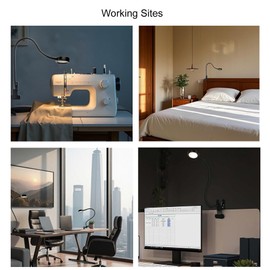 CRISETEK Clip on Desk lamp, Reading Light, Reading lamp, Flexible Gooseneck USB Light, Book Light for Kids Reading Book in Bed at Night Clip on Table, headboard, Dorm (Black, 8W Tact Switch)