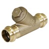 Midline Valve 327S100-NL Press Y-Strainer Valve, 1”, Brass