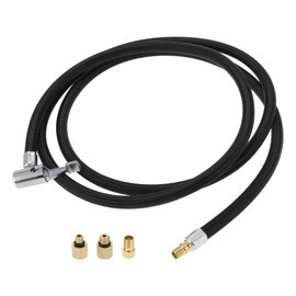 A ABSOPRO Tyre Inflator Extension Tube Durable 180 cm M8 x 0.8 15.5 mm OD Air Compressor Extension Hose Adapter Tyre Valve with Thread Adapter Nylon Black 1 Set