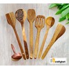 PEBBLE CRAFTS Handmade Wooden Cooking Spoons and Serving Spoon Set