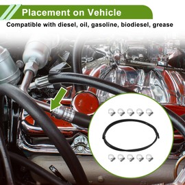 HOPESPANNER 1/8" Fuel Line Kit 10ft Vacuum Hose Automotive Fuel Hose with 10 Clamps 1 Set