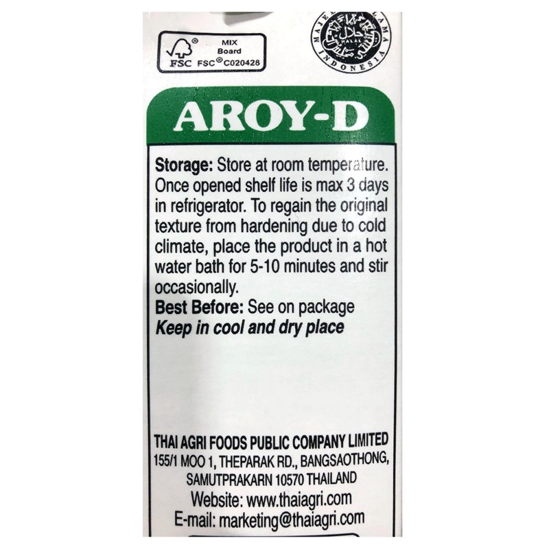 Aroy-D Coconut Milk 16.9 Fluid Ounce (500ml), Pack of 12