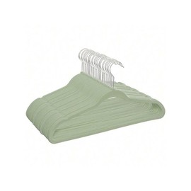 Velvet Adult Clothing Hangers, 100 Pack, Black, Non-Slip, Space Saving - Colour: Green, Style Type: 100