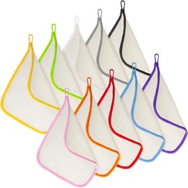 10 Paquetes Toallas Exfoliantes para Cara y Cuerpo Toallitas de Baño de Tejido Exfoliante Suave Paño de Ducha para Fregar de Nailon Paño de Baño de Masaje para Mujer Hombre (Borde Colorido)