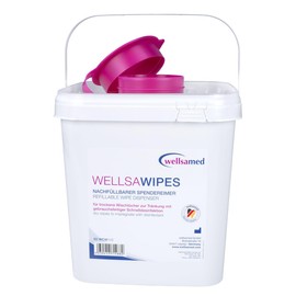 wellsamed wellsaclean Refillable Dispenser Bucket, Feed Cloth Dispenser Empty, Non-Woven Cloth Dispenser, Resealable, Max 5 Litres or 90 Wipes
