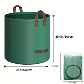 Garden Waste Bag,Ompinda 500L Lightweight and Portable Yard Trash Bag large leaf bags with handles for Garden Leaves and Waste Collection