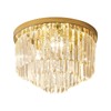 Gopmmy Modern French Gold Crystal Chandelier Ceiling Light,16" Semi Flush