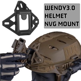 Tactical Helmet NVG Mount with Modular Bungee Shroud and Sports Camera Bracket Base for Wendy 3.0 Helmet (Black)