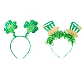 Comelodiant 2 PCS St Patricks Day Shamrock Headband Green Irish St.Patricks Headband Headwear for St Patricks Day Paddy’s Day Costume Accessories