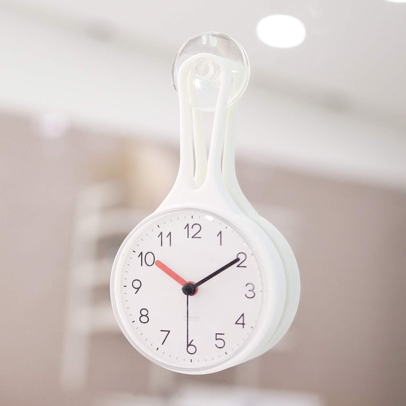 Mooas Loop Bathroom & Kitchen Clock, Waterproof Hanging Clock with