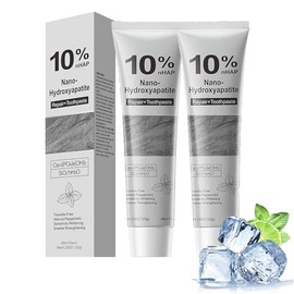 2Pcs 10% Hydroxyapatite Toothpaste,Nano-Hydroxyapatite Toothpaste for Advanced Enamel Protection,Fluoride Free Toothpaste Whitening Teeth,Fresh Breath