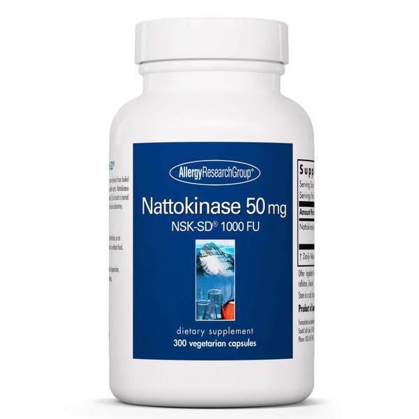 Allergy Research Group - Nattokinase NSK-SD 50mg - Cardiovascular/Circulatory Health - 300 Vegetarian Capsules