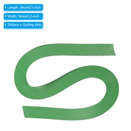 PATIKIL 240pcs Quilling Strips Paper 3/16"(5mm) 21"(54cm) Origami Paper Quilling Strip for Art DIY Hand Craft Christmas, Lime Green