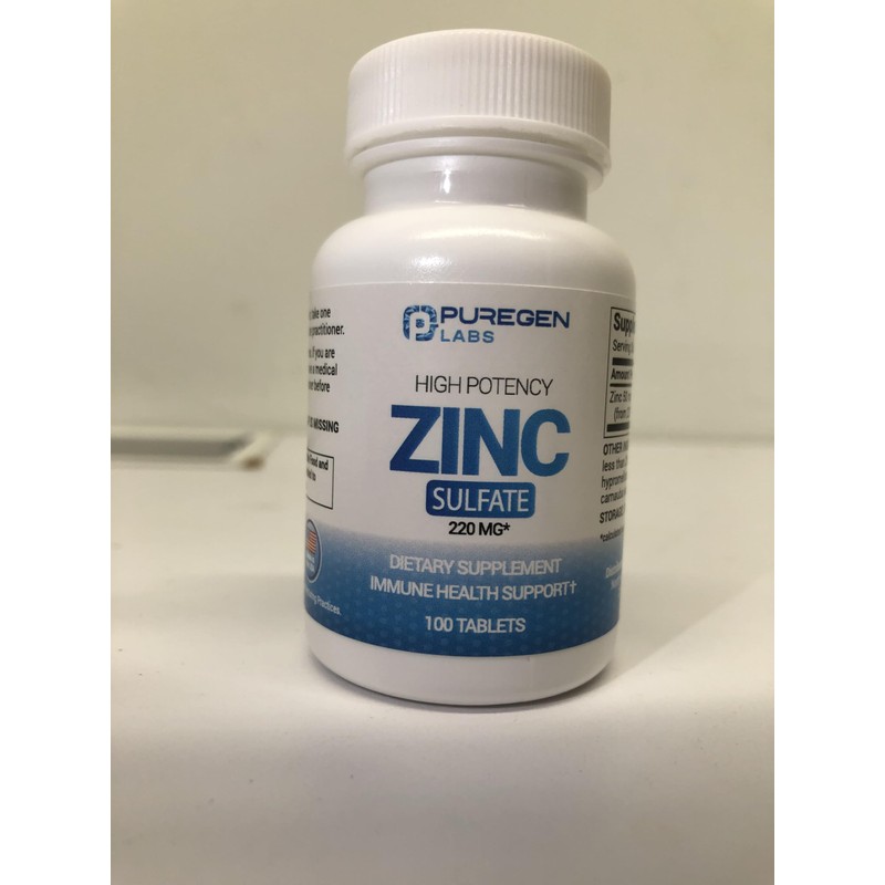 Zinc 220mg [High Potency] Supplement – Zinc Sulfate for Immune
