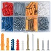 360 Pcs Plasterboard Screws and Wall Plugs and Nails Set,Assorted