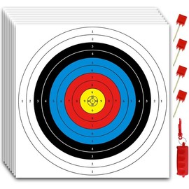Archery Targets Paper, 20/50 Bow and Arrow Targets for Hunting Backyard, Archery Target Practice Accessories(10 Rings/5 Rings,16x16/15.7x15.7in) - Lens Color: 50 pcs(10 ring /16in )