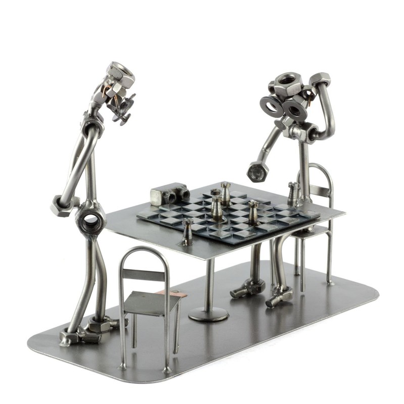 Steelman24 I Nuts and bolts sculpture Chess Player I Handmade