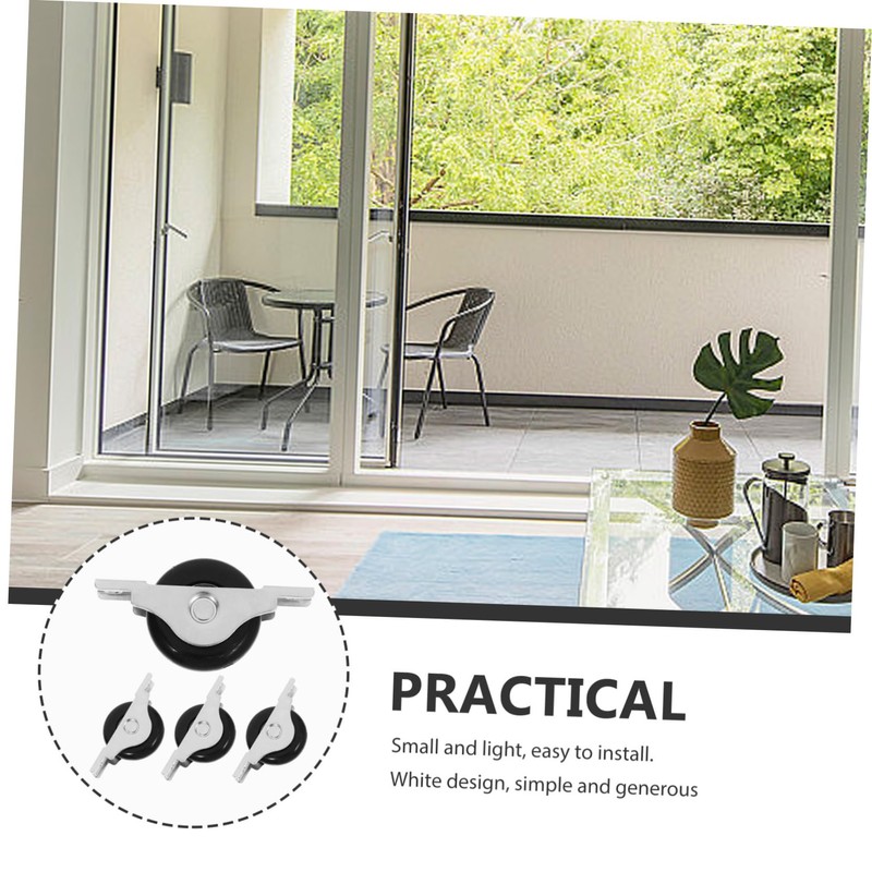 Operitacx Sliding Door Window Pulleys 4pcs Metal Roller Wheels for